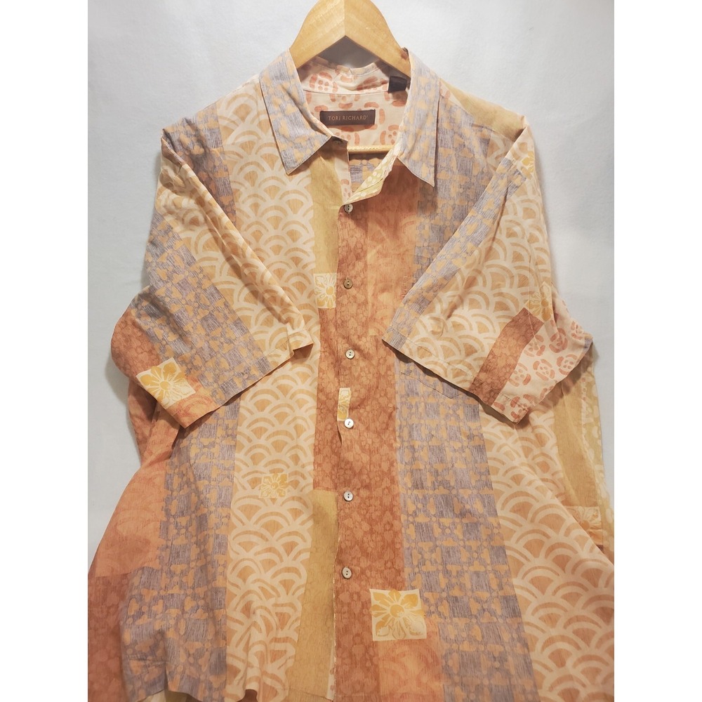 Tori Richard Shirt Mens XL Multi-Color Cotton Button Shirt